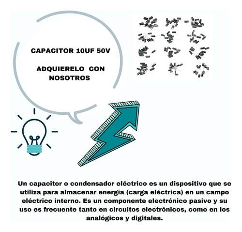 Capacitor 10uf 50v Electrolitico Pack 100 Pzas