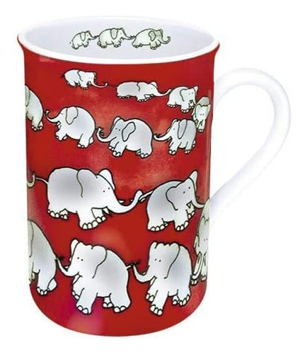 Taza Konitz Cadena Roja De Elefante Porcelana 12oz