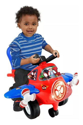 Avión Montable Kiddieland Disney Junior Marvel Hombre Araña