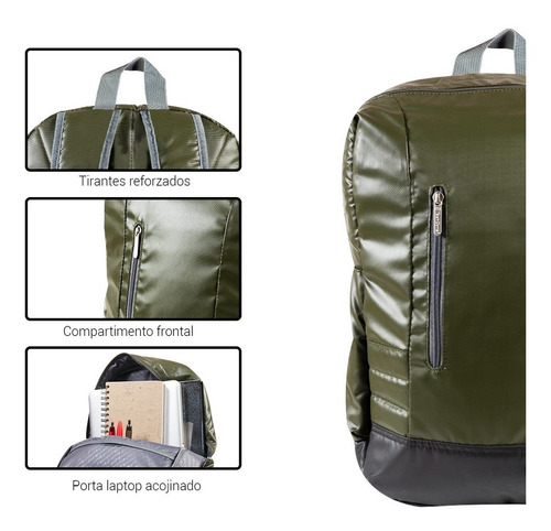 Techzone Backpack Para Laptop 15.6 Contra Agua Color Verde musgo