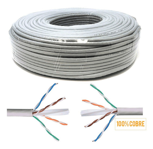 Cable Armado Internet Cctv 20m Categoria 6 Cobre 100%