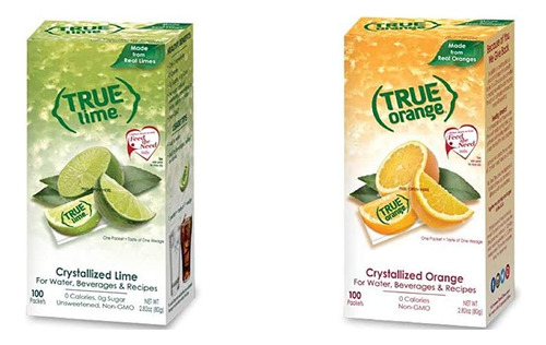 True Lime Y True Orange Potenciadores De Agua, Paquetes Disp