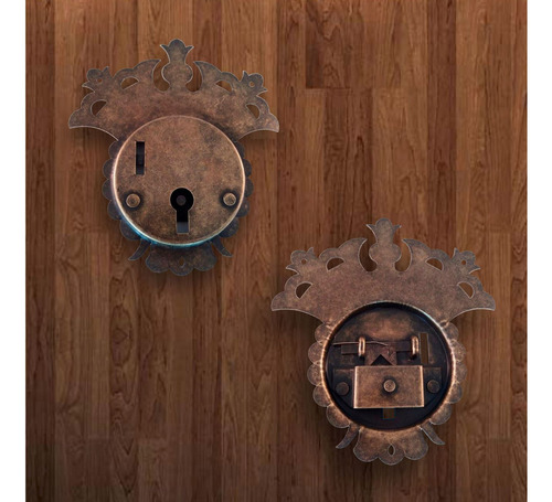 Fechadura Baú Envelhecida Enfeite Rustico Exclusivo R1349