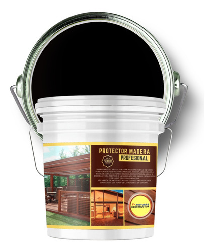 Protector De Madera Negro Tineta 16lts