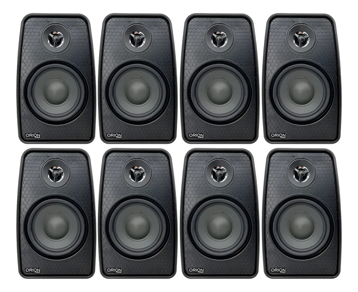 8 Caixas Som Ambiente Resistente Água 280w 8 Ohms Preta