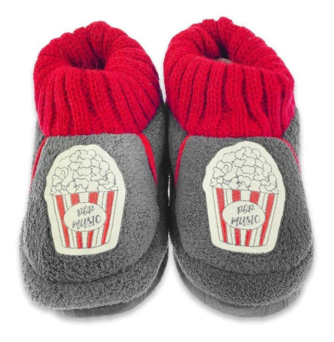 Pantufa Infantil Com Solado N 23/24 Cinza