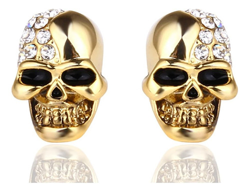 Xusamss Punk Body Piercing Pendientes Crystal Skull Stud