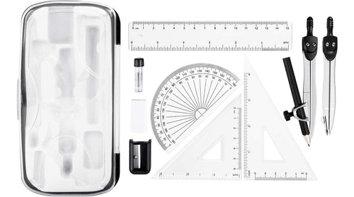 Kit De Matemáticas De 10 Piezas: Incluye Brújulas, Gr...