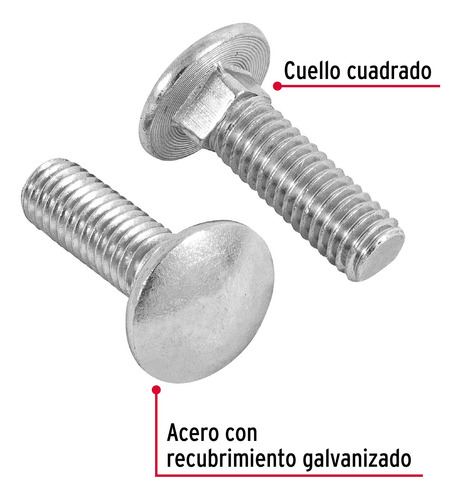 Tornillo Tipo Coche 3/8 X1.25´ Redondo Metal Auto 40pz 44730