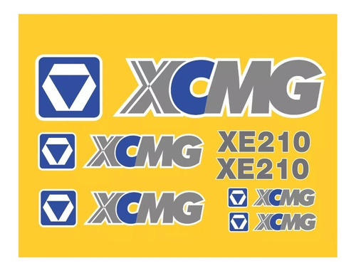 Kit Adesivo Compatível Com Escavadeira Xcmg Xe210