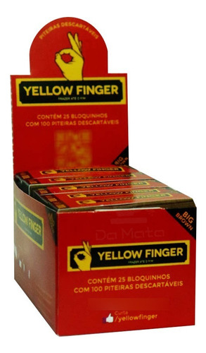 Caixa De Piteira De Papel Yellow Finger Big Brown