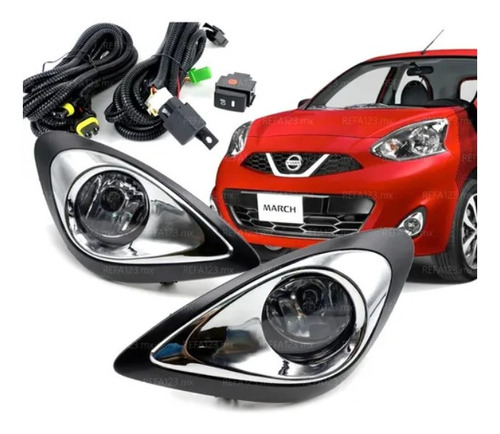 Kit Faros Auxiliar Nissan March 2016 2017 2018 2019 2020