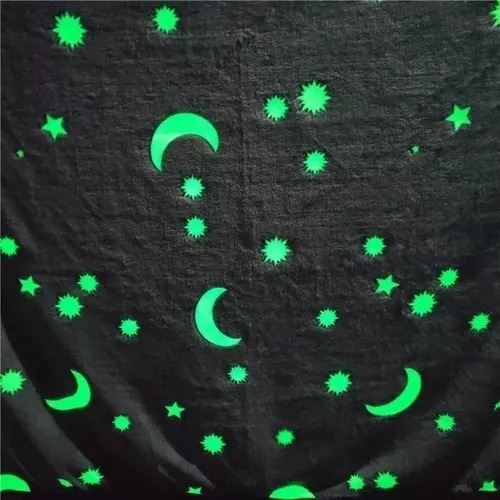Frazada Manta Polar 1 Plaza Glow Brilla En Oscuridad 150x200