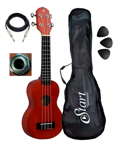 Ukulele Soprano Start Eletroacústico Com Bag E Captador