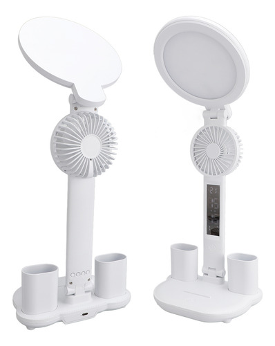 Soporte Para Bolígrafos De Escritorio, 2 Ventiladores Led, 2