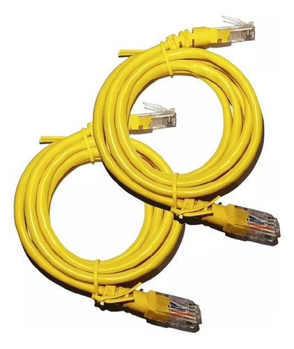 100x Patch Cord Cat5e 1,5m Amarelo 100% Cobre Homologados