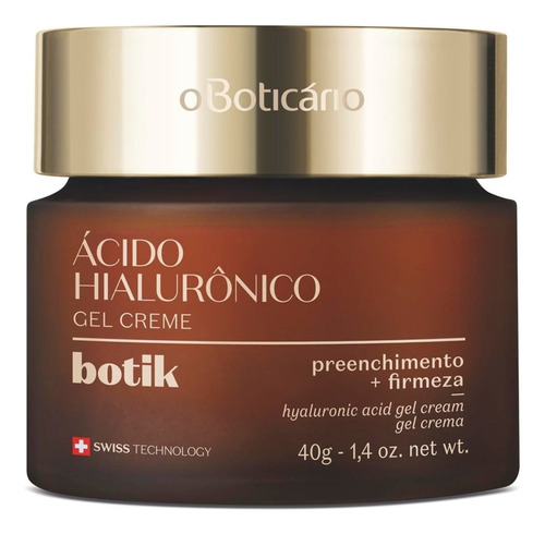 Gel Creme Facial Firmador Ácido Hialurônico Botik 40g Momento de aplicação Dia/Noite Tipo de pele Mista, Normal, de Todos os Tipos, Sensível, Oleosa