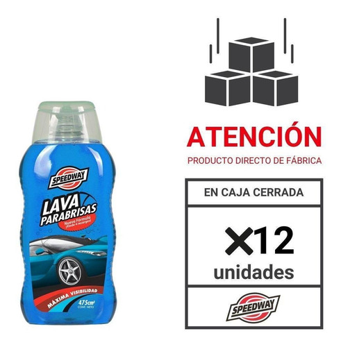 Imagen 2 de 5 de Liquido Lavaparabrisas Speedway X 475 Cc X 12 Un.