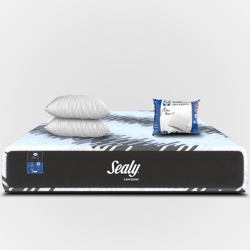 Colchón Sealy Queen Size Mooncaster Memory Cool Foam Premium | Ortopédico High Performance + 2 Almohadas Active Sealy