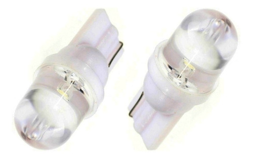 2 Lámparas Led Alto Brillo T10 W5w Convexo Blanco