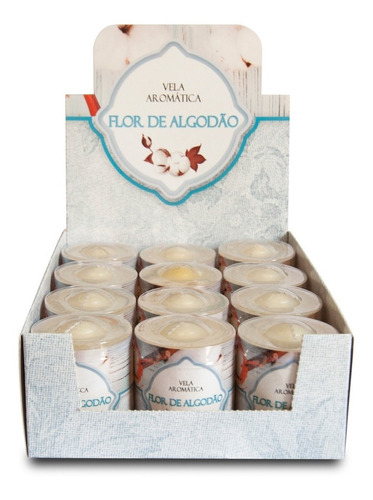 Vela Aromática Flor De Algodão 12un Produto 100% Nacional