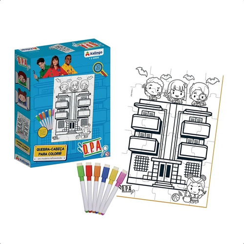 Quebra-cabeça Infantil D.p.a. Para Colorir 30 Peças Xalingo