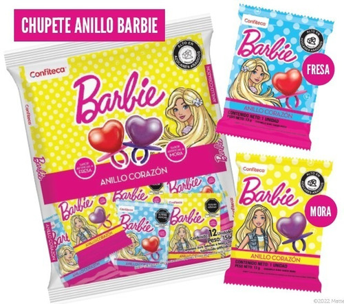 Dulce Anillo Barbie Corazón X12