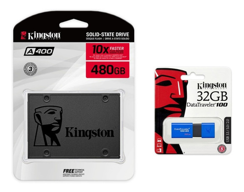 Combo Ssd Kingston 480gb + Usb Kingston 32gb Usb 3.0 /100 G3