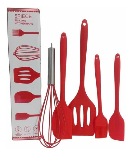 Juego De Utensilios Para Cocina Set De Silicona 5 Piezas