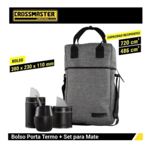 Imagen 2 de 10 de Bolso Matero Porta Termo + Set Para Mate Crossmaster Mochila