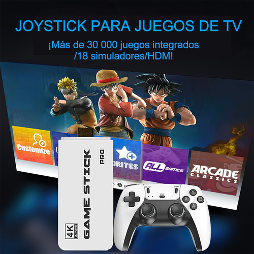 Joystick de controle sem fio 4k cor branca