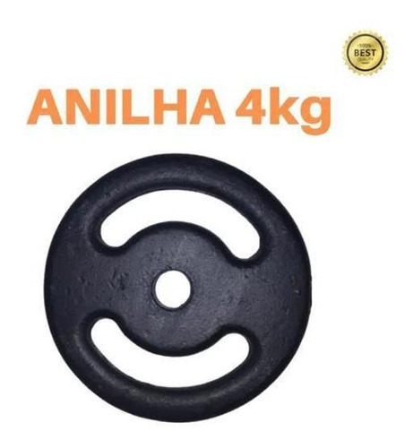 Anilha 4kg Super Premium Ferro Fundido Pintada Academia/casa