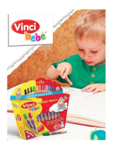 Imagen 3 de 4 de Lapices De Colores Lavables Vinci Bebe 12 Pzas