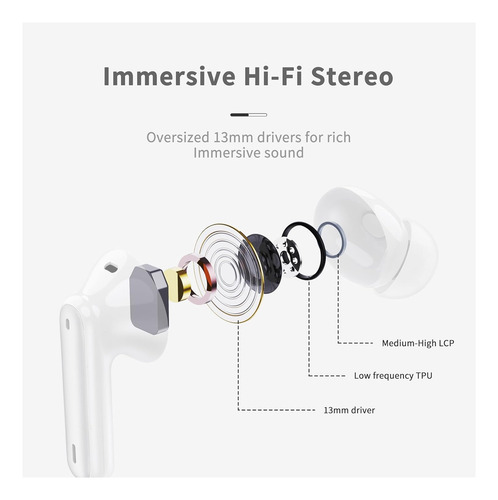 Wireless Earbud, Bluetooth 5.3 Headphones Deep Bass With 4 H