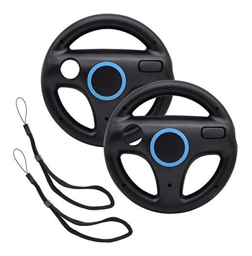 Juegos Mario Kart Steering Wheels, 2pcs Black Racing Wheel C