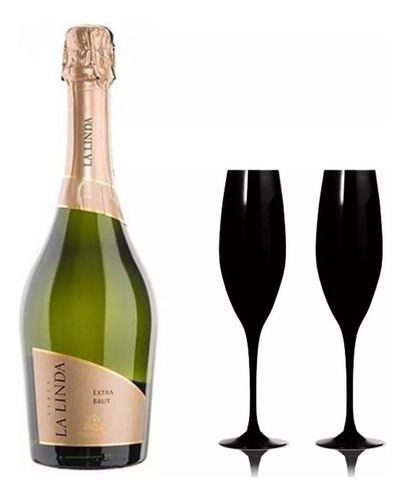 Champagne Finca La Linda Extra Brut 2 Copas Cristal S Carlos