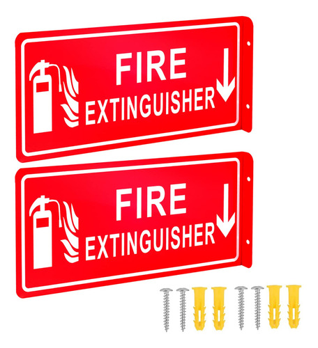 Kichwit Letrero Extintor Incendio Flecha Abajo Aluminio Uv X