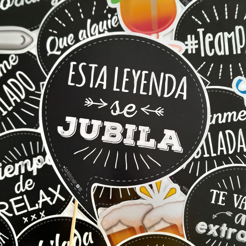 Props Para Fotos Frases Jubilación X 10 Unidades A Elección