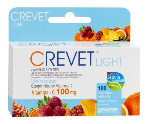 Crevet Light Vitamina C 100mg Suplemento Alimentario X100