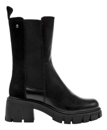 Bota Cuero Mujer Bruno Rossi Bh028 Negro 