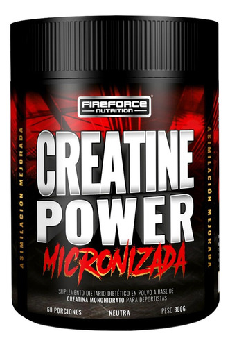 Creatina Monohidrato X 300g Micronizada Power Fireforce