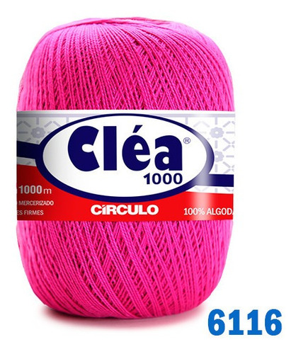 Linha Cléa 1000m Círculo Crochê Cor 6116 - Rosa Choque