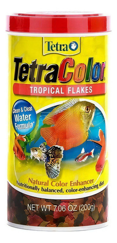 Alimento En Hojuelas Escamas Tetra Color Para Peces En Acuarios Y Peceras En Tarro De 200gr 7,06 Oz