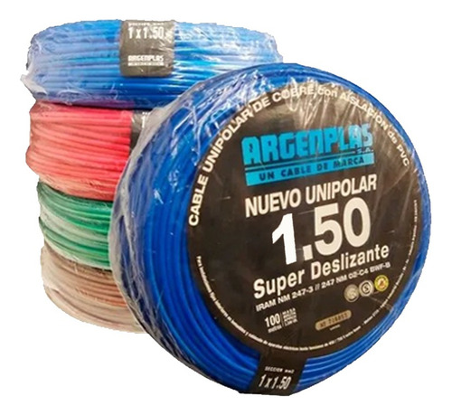 Cable Unipolar 1.5mm Normailizado Argenplas X 20mts