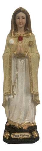 Virgen Rosa Mística Hermosa Figura De Resina Fina Decoración