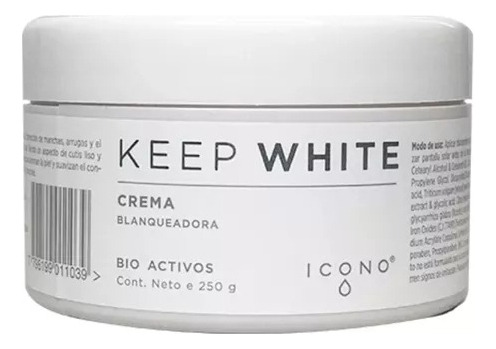 Icono Keep White Crema X 250 Gr - Blanqueadora Tipo de piel Todo tipo de piel