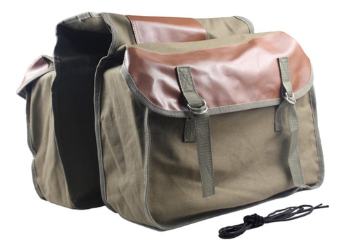 Bolsa De Sillín De Bicicleta De Doble Cara, Verde Marrón