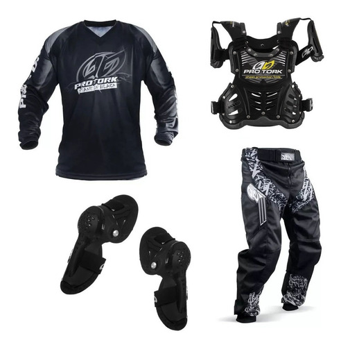 Kit Equipamento Infantil Criança Moto Cross Trilha Insane 