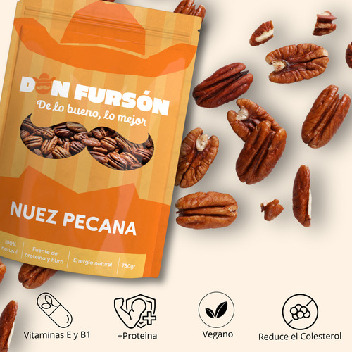 Nuez Pecana - Mitad Entera 750 Gr, 100% Natural | Don Fursón