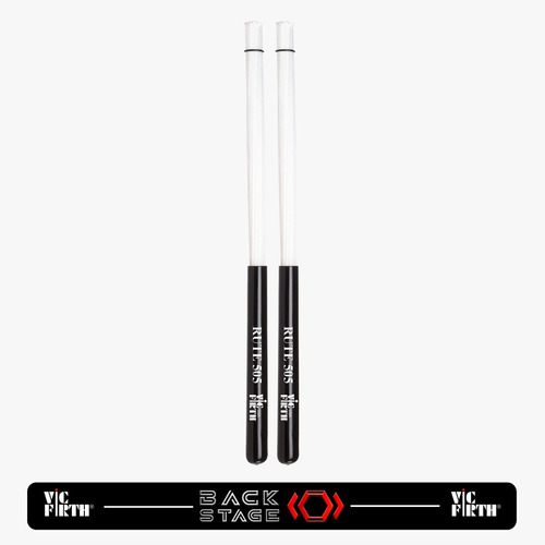 Escobillas Vic Firth Rute-505 Ideales Para Jazz Color Blanco Y Negro Tamaño 15 Cm